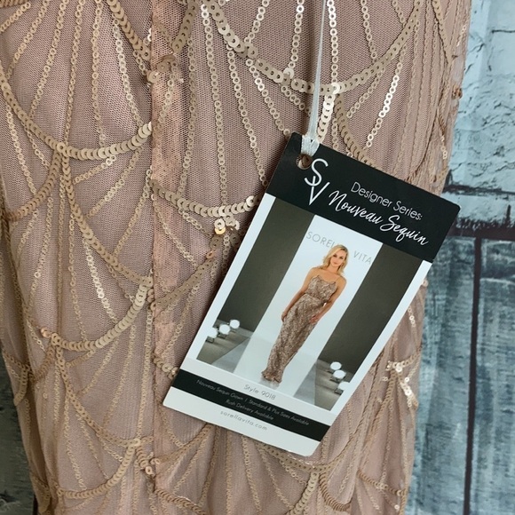 Sorella Vita NWT #9018 Bridesmaid or Mother of Bride Dress Sz 10 Sequins Holiday - Picture 9 of 16